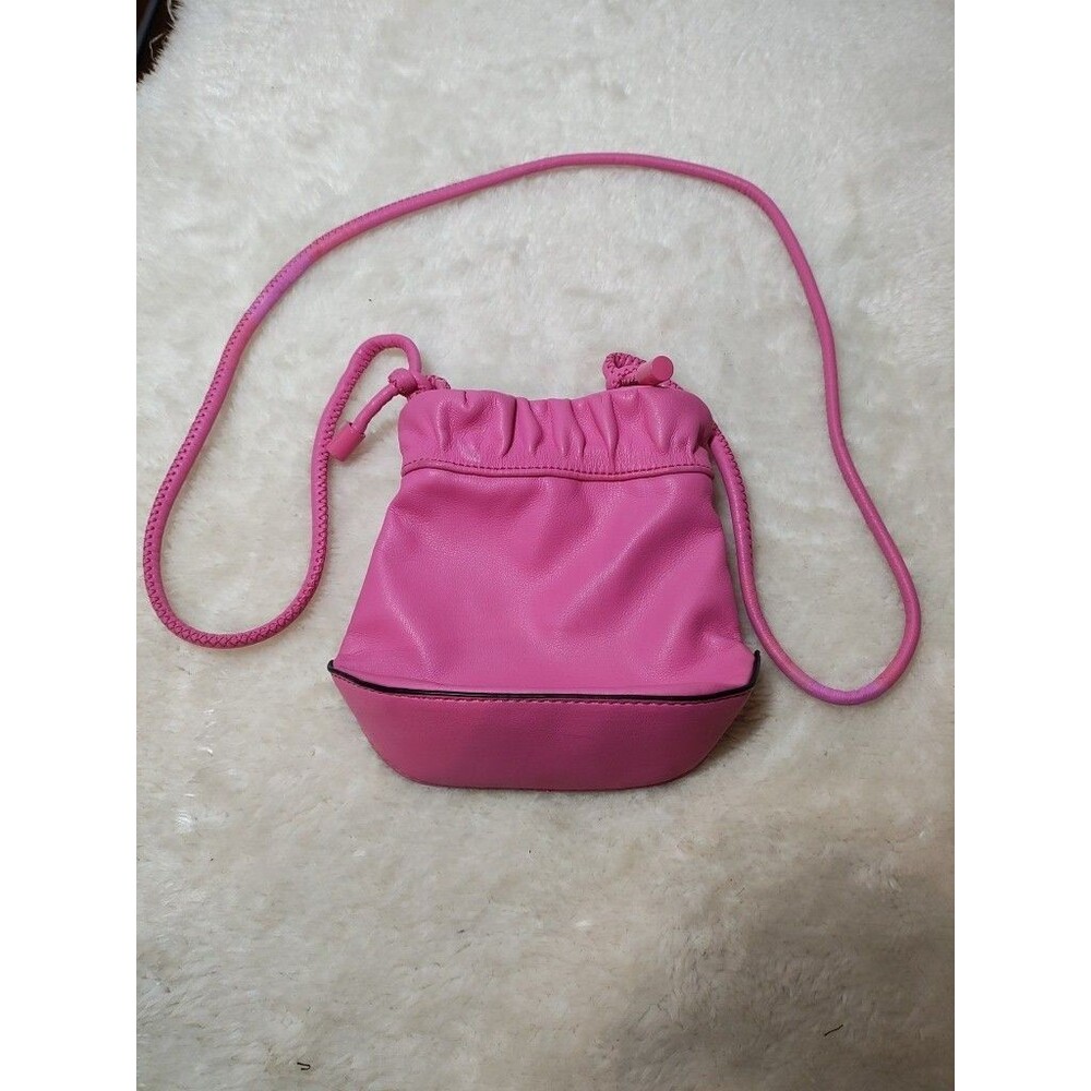 Zara Knotted Mini Bucket Bag TRF in pink.